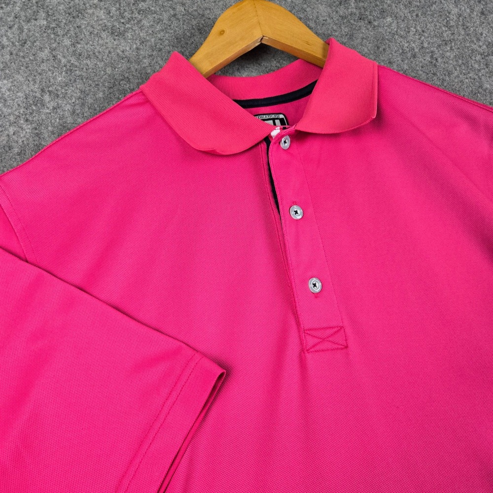 FootJoy Polo Shirt Mens Large Pink Athletic Fit Short Sleeve Performance Logo